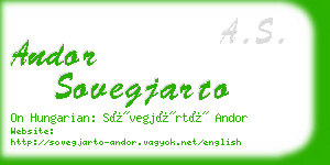 andor sovegjarto business card